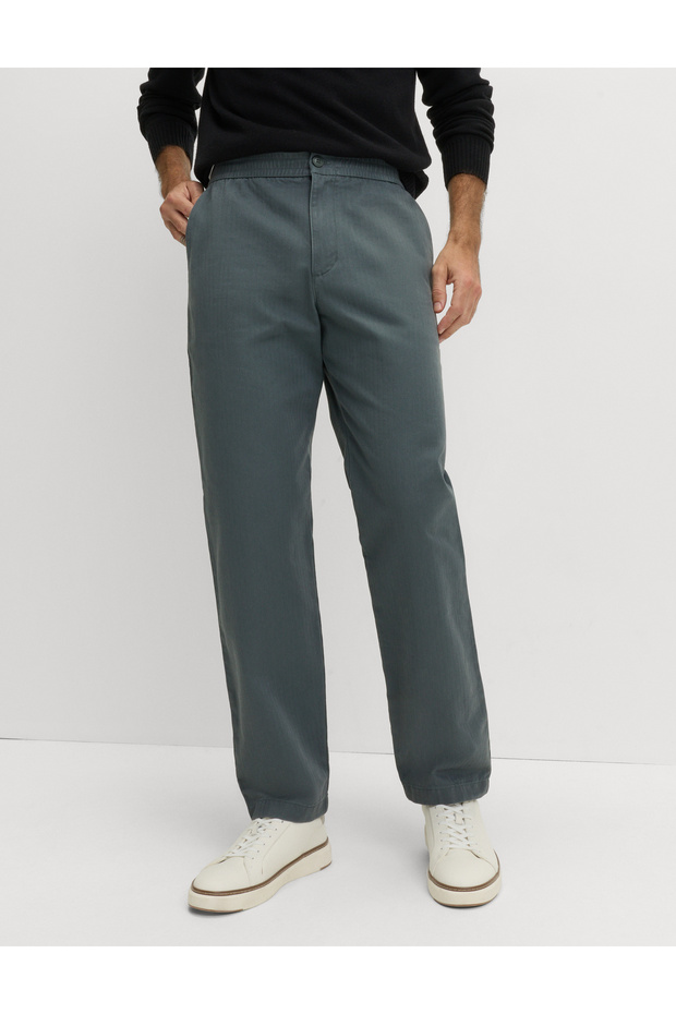 Pure Cotton Herringbone Pantolon - 2