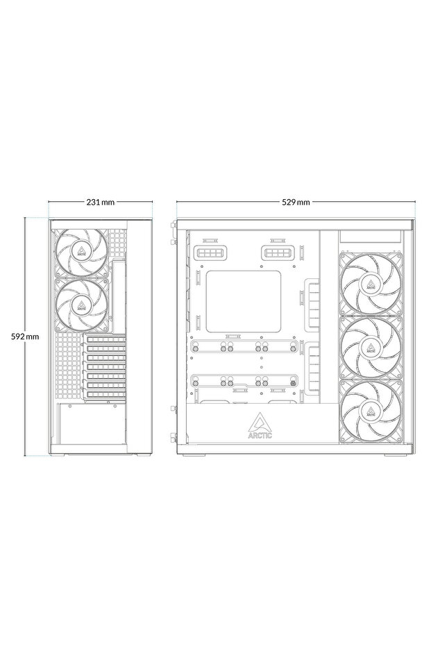 Корпус Xtender, MiddleTower, E-ATX, бял - 7
