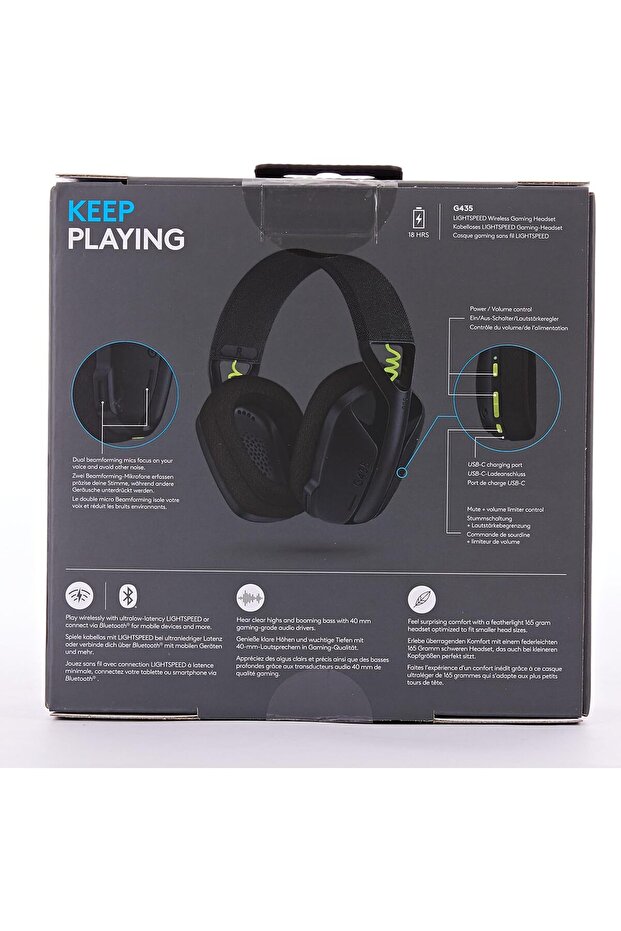 سماعة الألعاب اللاسلكية Logitech G435 LIGHTSPEED وBluetooth - أسود - 8