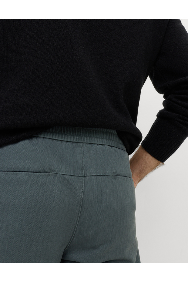Pure Cotton Herringbone Pantolon - 5