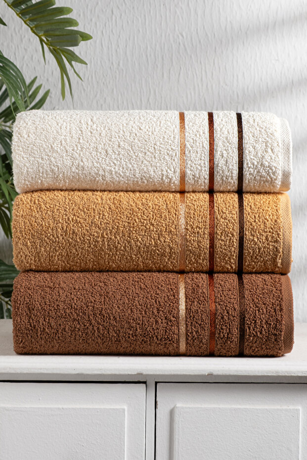 Mira 3-Piece 100% Cotton Towel Set | Body Towel and Bath Towel | 70x140 cm