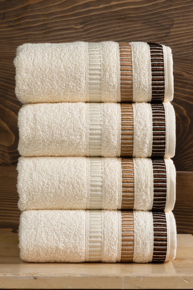 Sera 4-Piece 50X90 Towel Set Hand and Face Towels 100% Cotton - 1