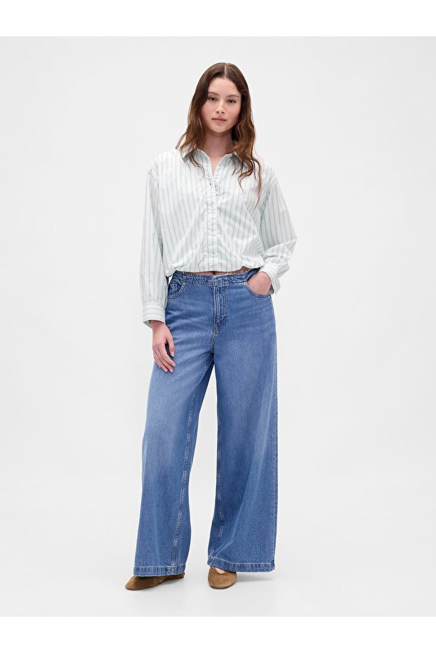 Kadın Açık Mavi Bubble Hem Gömlek - 5