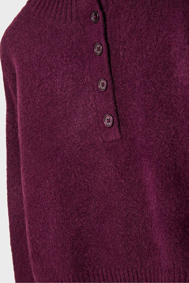 Düğmeli Örgü Kazak - 8