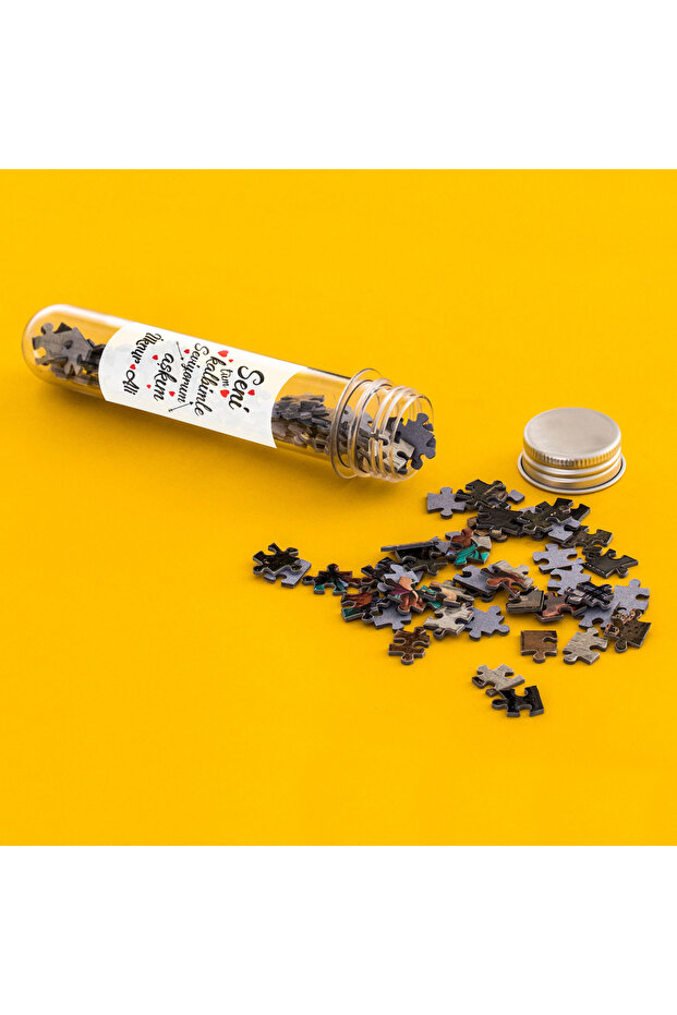 Sevgiliye Sürpriz Yapmak İsteyenlere Kapsül Şişeli Mini Puzzle - 3