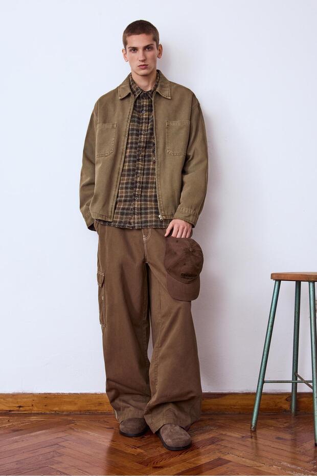 Fermuarlı Cepli Gömlek - 1