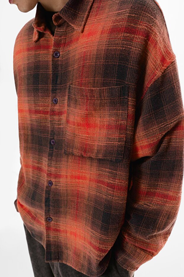 Uzun Kollu Kareli Gömlek - 6