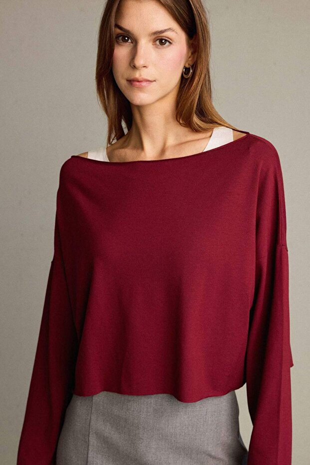 Regular Fit Kayık Yaka Modal Sweatshirt G3333AX25WN - 4