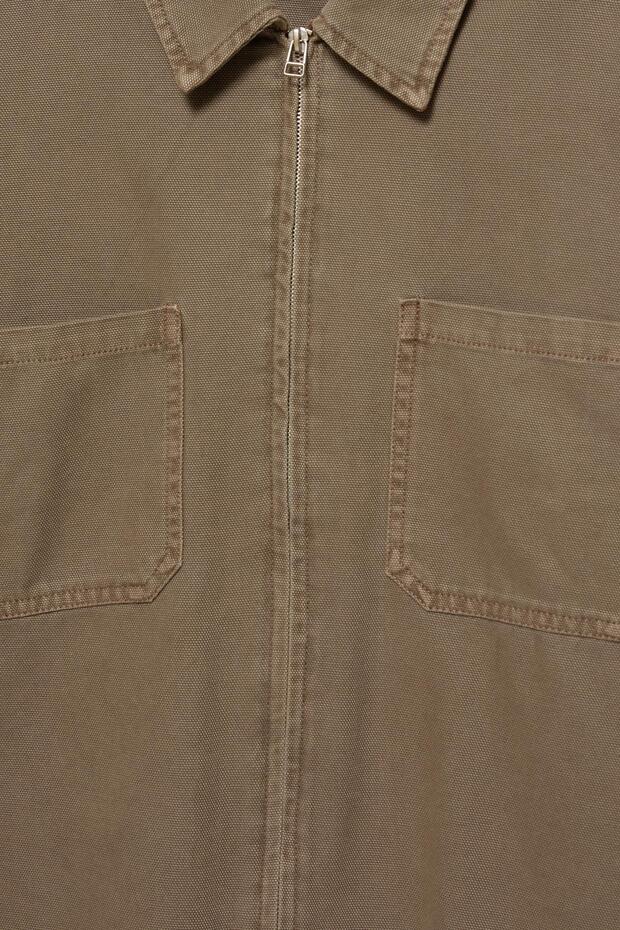 Fermuarlı Cepli Gömlek - 8