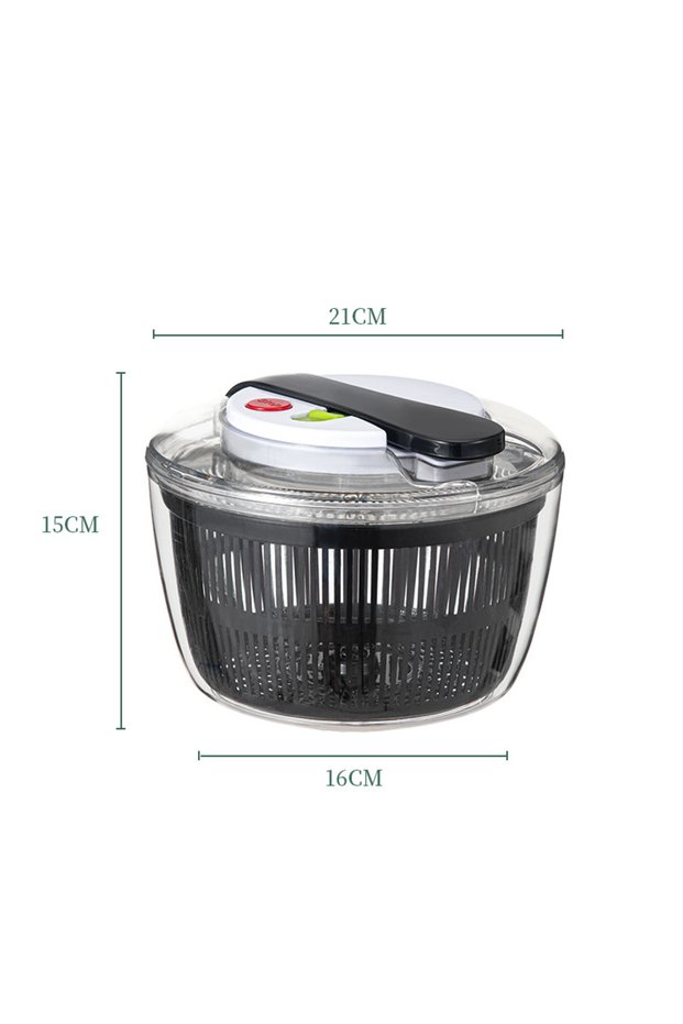 black LMETJMA 3L Salad Spinner Large Salad Sowl With Lid One-handed Easy Press Salad Spinner Washer