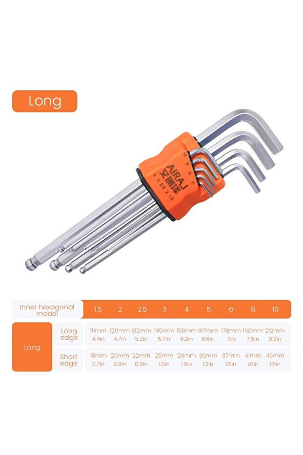 Long AIRAJ Allen Wrench Set Hex Wrench Multifunctional Short Arm Tool Universal Wrench Tool