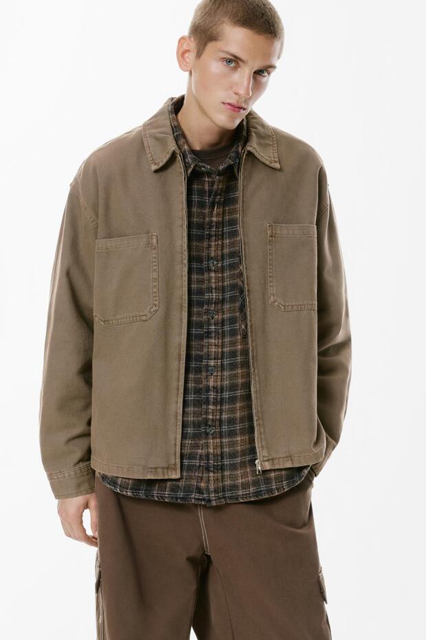 Fermuarlı Cepli Gömlek - 2