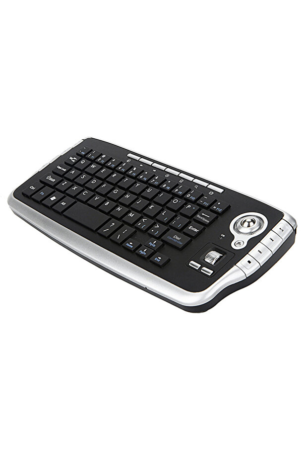 Silver E30 2.4GHz Wireless Keyboard with Trackball Mouse Scroll Wheel Remote Control for Android TV - 1