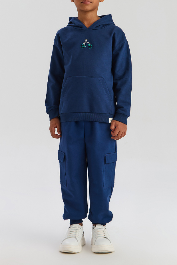 Boy Navy Blue Tracksuit Bottom - 2