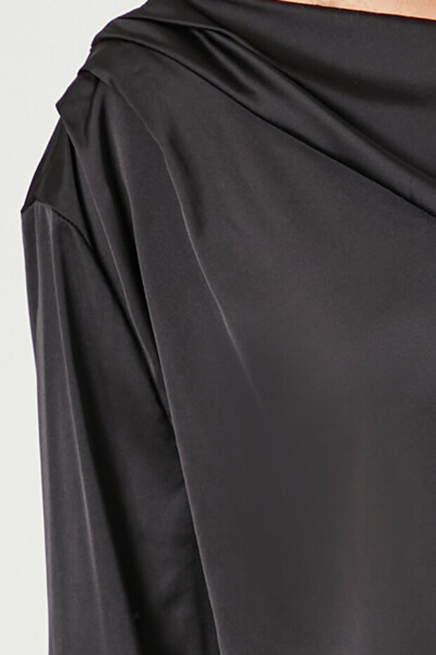 Tek Omuz Detayl Bluz - 3