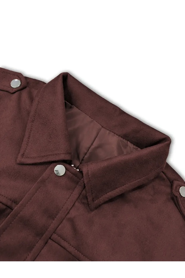 Oversize Bomber Süet Ceket - 5