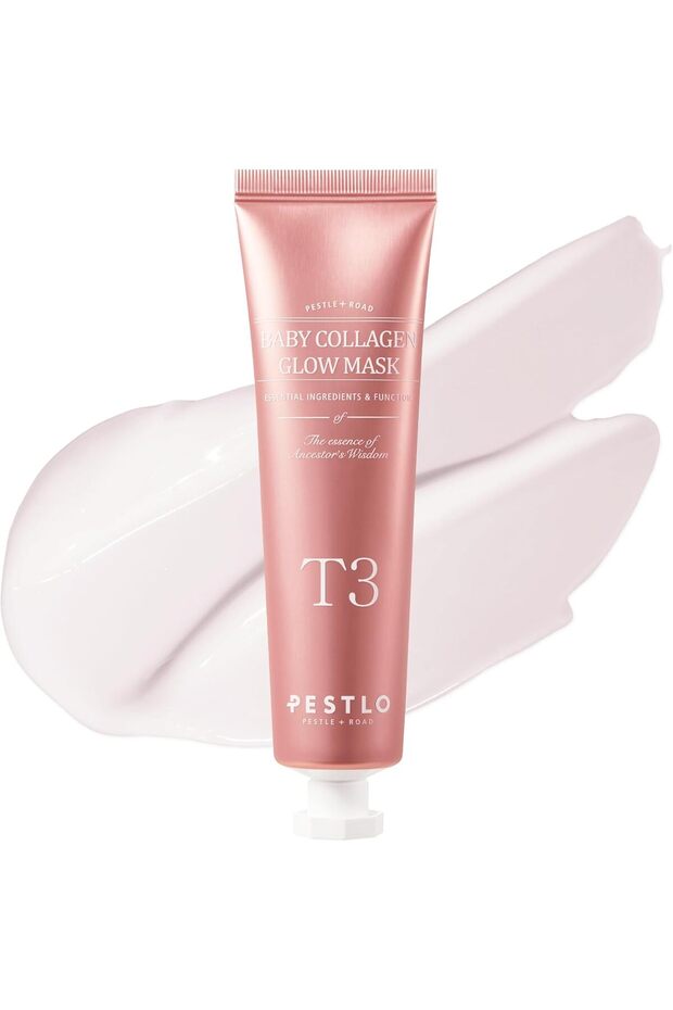 Baby Collagen Glow Mask - Korean Peel Off Face Mask Skincare Infused with Reallagen/T3 Vegan