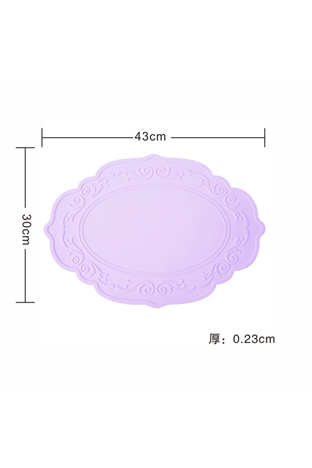 42x30 cm Ivory Silicone carved dining mat retro pattern table mat floral placemat for dining table k