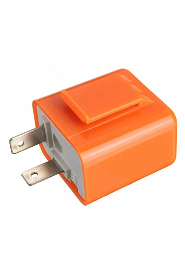 Orange 1pc Motorcycle LED Flasher Relay 2Pin Adjustable Frequency of Turn Signal Flasher Square Flas