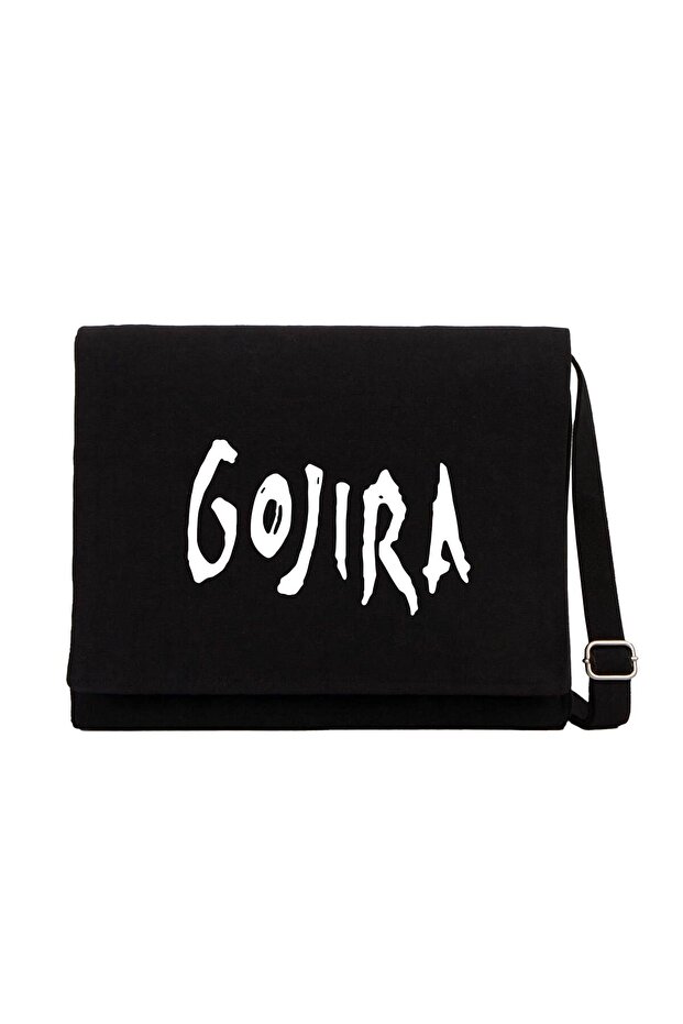 حقيبة ماسنجر من القماش باللون الأسود بشعار Gojira