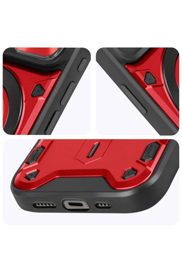 SurveilProRingLens Cover for Apple iPhone 16 Pro, Rotating Ring, Red - 2