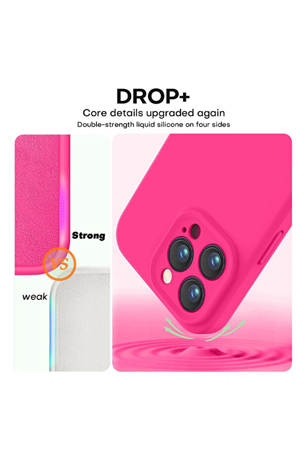 VelvetFlex Silicone Microfiber Protective Case for Apple iPhone 16 Pro, Pink - 5