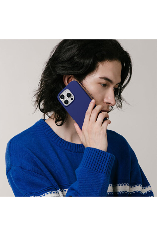 Smooth Silicone Microfiber Protective Case for Apple iPhone 16 Pro Max, Blue - 5