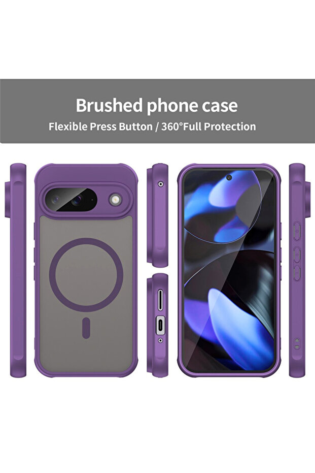 IcyAura Protective Case for Google Pixel 10, Shockproof, MagSafe Function, Purple - 4