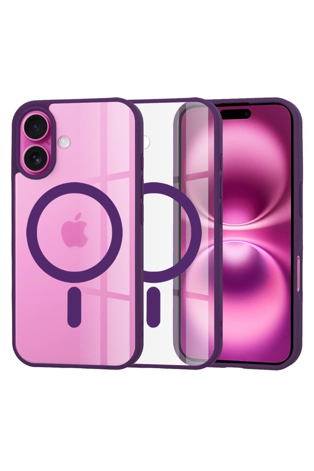 MagSafe Protective Case for Apple iPhone 16, ProCore Tech, Purple/Clear - 1