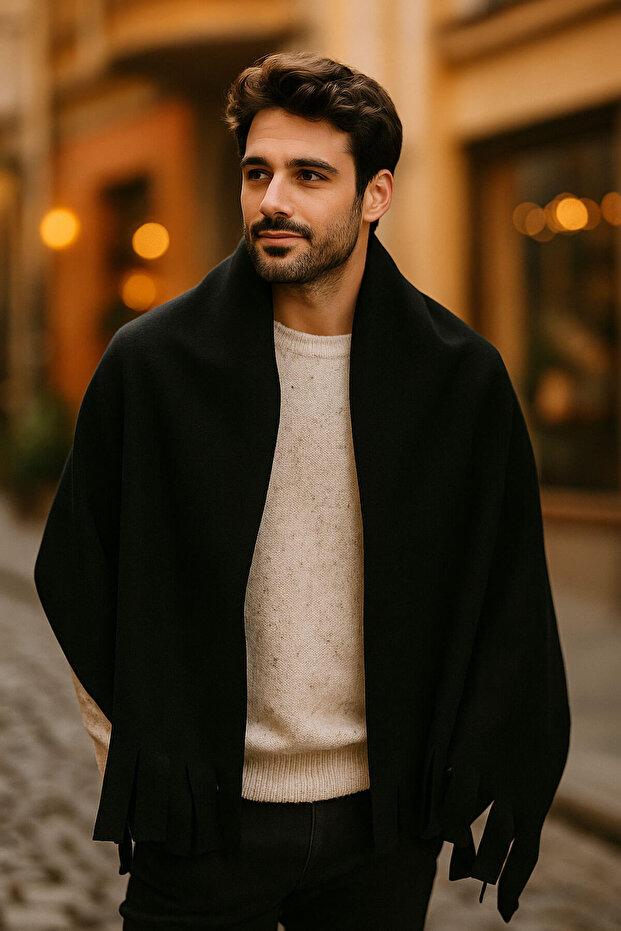 Uniszex gyapjú vállkendő 70X180 cm téli meleg kendő Elegantwarm - 6