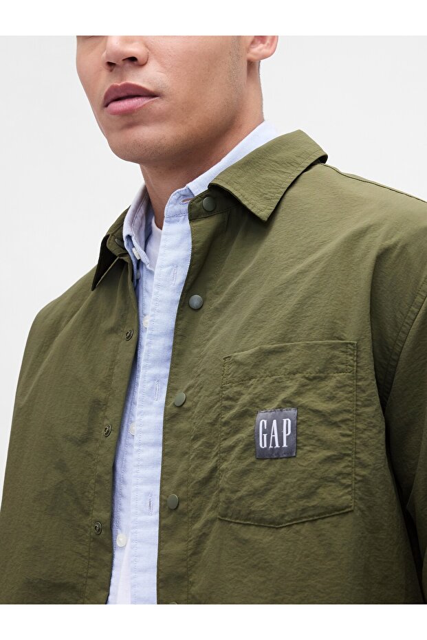 Erkek Yeşil Oversized Gömlek - 3