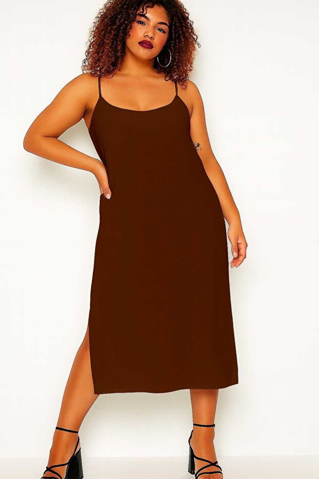 İnce Askılı Modal Elbise - 1