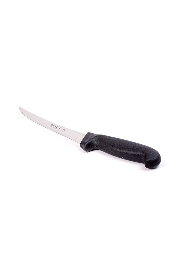 Silver paring knife with black handle - 1