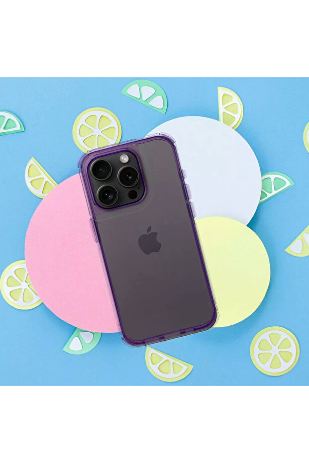 ArrayEX Lucid case for Apple iPhone 16, AntiShock, Clear/Purple - 4
