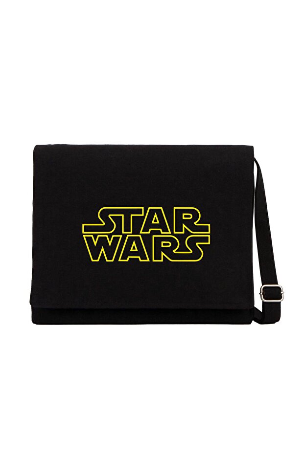 Star Wars Logo Line Black Canvas Messenger Bag