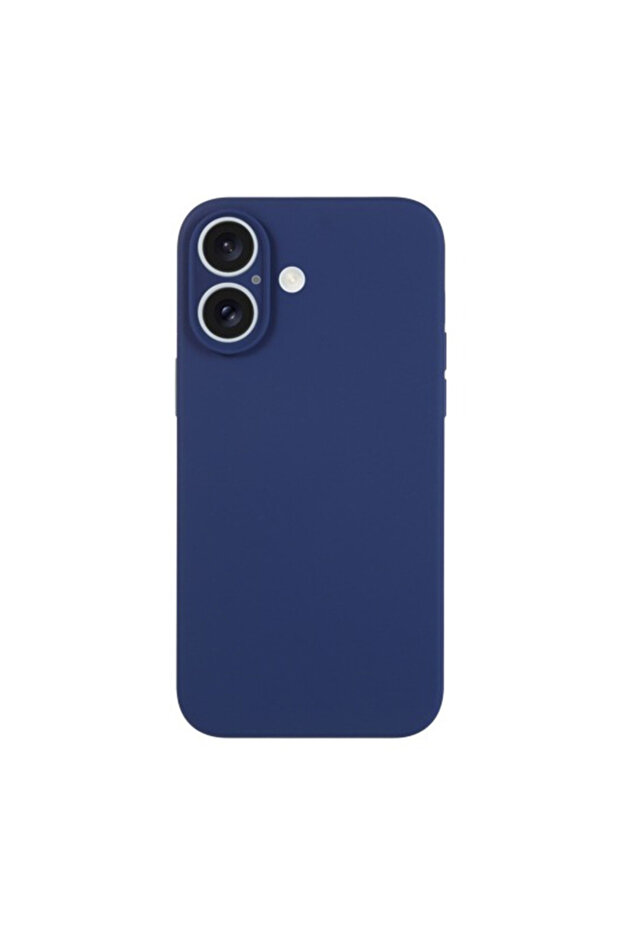VelvetFlex Silicone Microfiber Protective Case for Apple iPhone 16 Plus, Navy Blue - 1
