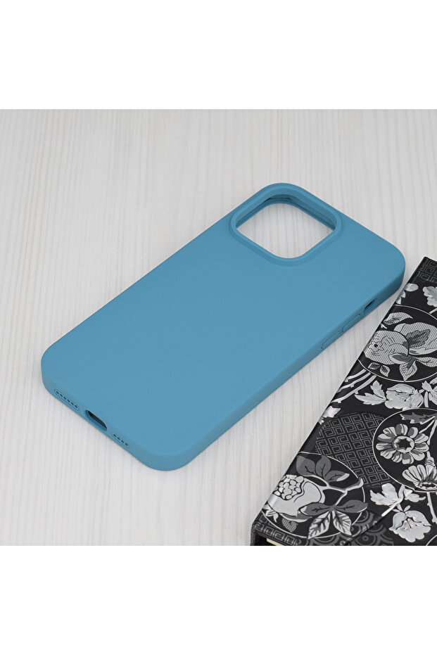 Double Structure Protective Case for iPhone 14 Pro Max, Microfiber, Royal Blue - 3