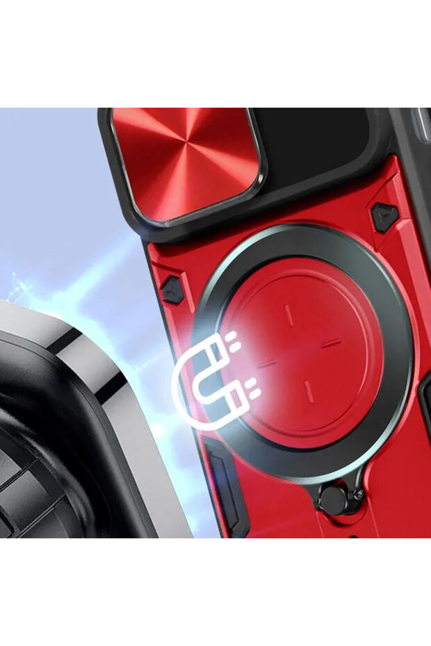 SurveilProRingLens Cover for Apple iPhone 16 Pro, Rotating Ring, Red - 3