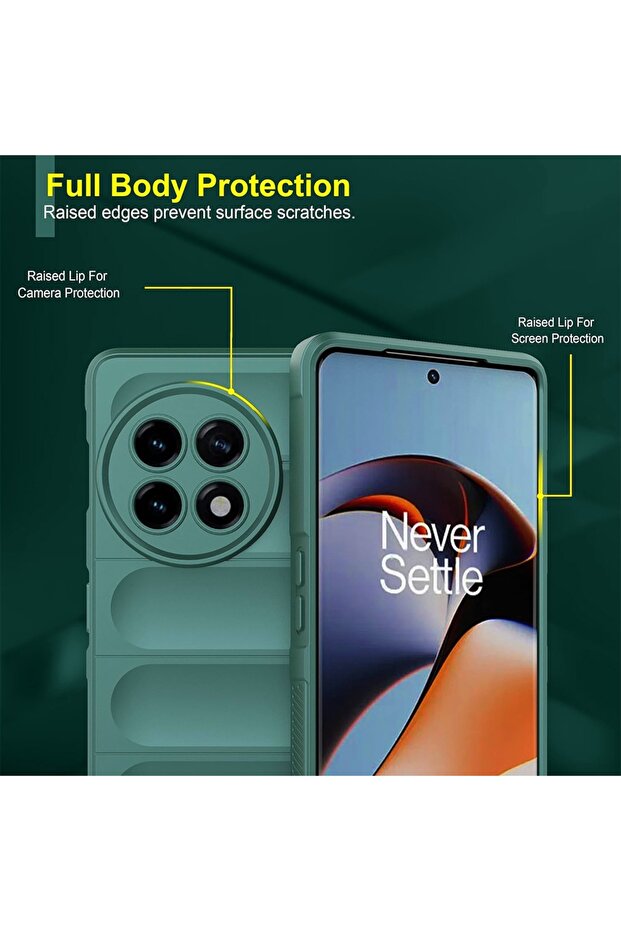 Husa Buffer cu Microfibra pentru OnePlus 13, Flexible TPU, Verde - 2