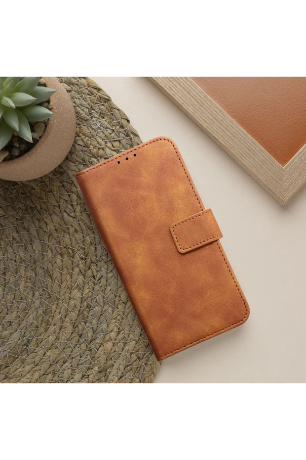 Leather Flip Case for Apple Iphone 13 Pro Max, Unique Design, Brown - 3