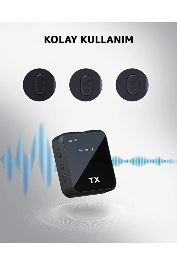 Kablosuz Yaka Mikrofonu Vlog , Video Çekimi , Ses Aktarımı Android - Type - C - iPhone Uyumlu - 3