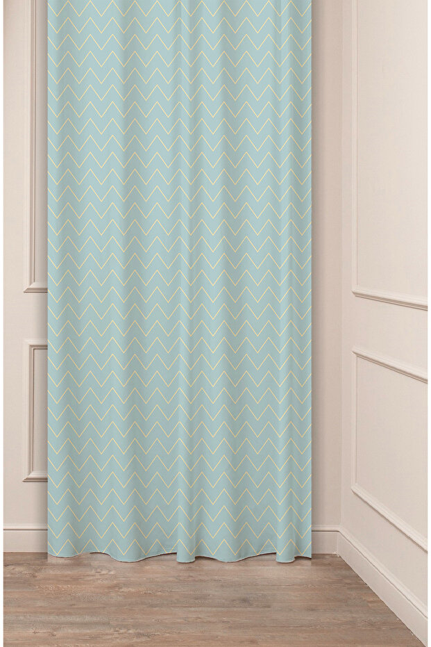 Patterned Geometric Striped Authentic Special Design Digital Printed (Single Panel) Stylish Modern Background Curtain