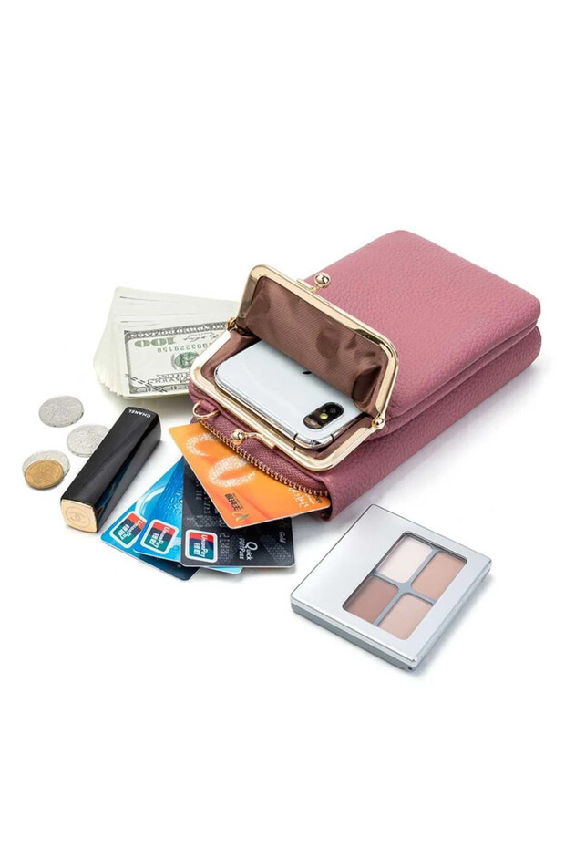 Universal 2 in 1 Case Compatible with TCL, Elegant, Phone Bag, Zipper Pocket, Cherry - 6
