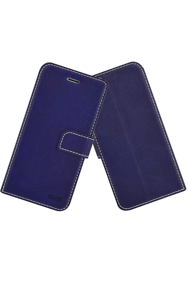 Handmade Flip Case for Apple iPhone 13 Pro Max, Stand Function, Wallet, Blue - 2