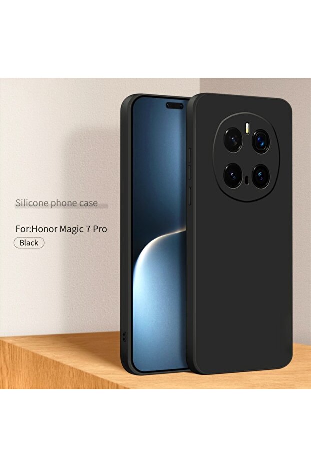 Matte Case for Honor Magic7, Camera Protection, Lightweight, Raised Edges, Black - 3