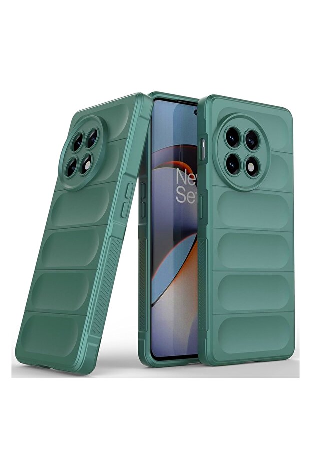Husa Buffer cu Microfibra pentru OnePlus 13, Flexible TPU, Verde - 1