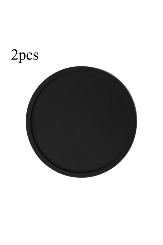2pcs 2/4pcs Non-Slip Silicone Drink Coasters - Large Black Cup Coaster Set for Outdoor & Indoor Drin