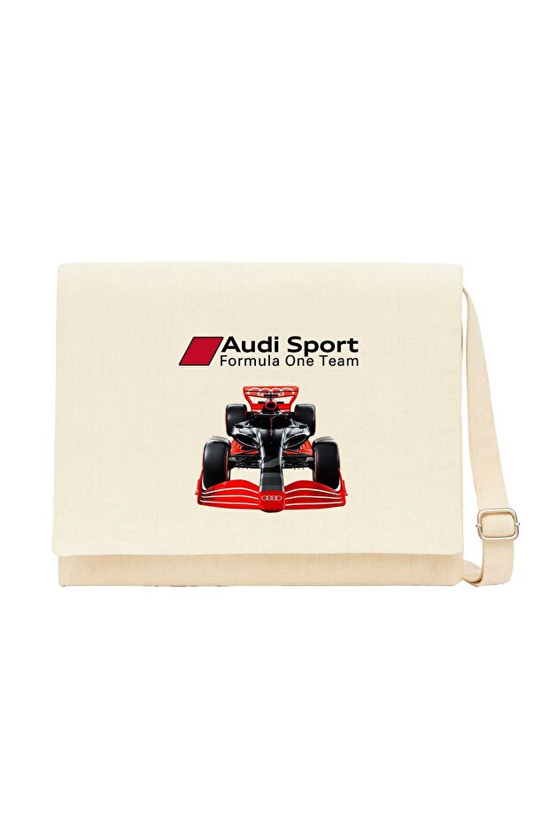 حقيبة ماسنجر من القماش الكريمي من F1 Audi Sport Formula