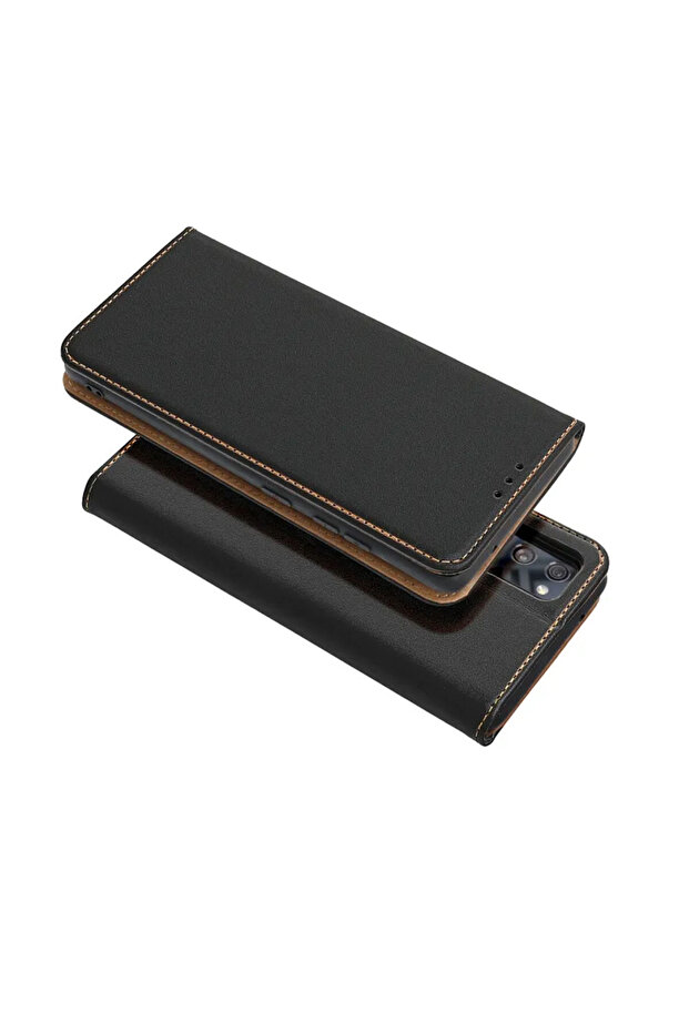 Genuine Leather Flip Case for Samsung Galaxy A25, Stand Function, Black - 4