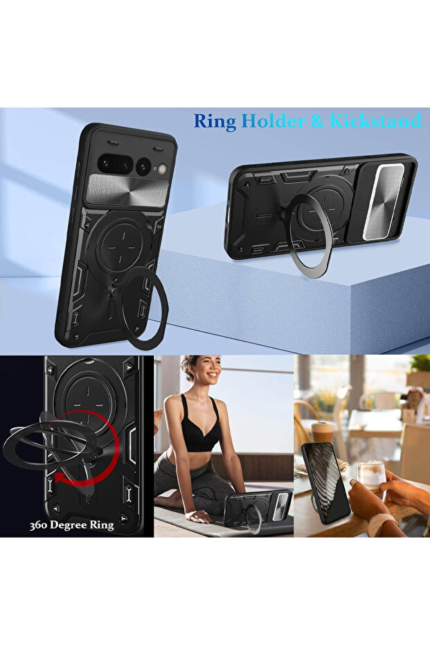 SurveilProRingLens Cover for Google Pixel 9, Rotating Ring, Black - 3